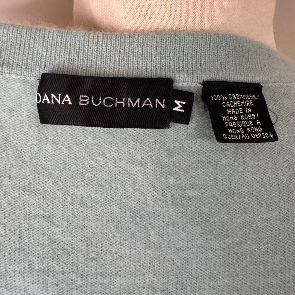 Dana Buchman Aqua Cashmere Cap Sleeve Sweater Top with Beaded Accent | medium - Picture 4 of 6